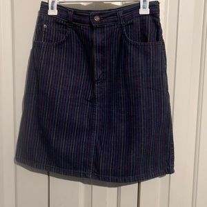 VINTAGE Striped Denim Skirt